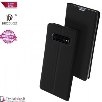 Dux Ducis dirbtinės odos atverčiamas dėklas - juodas (Samsung S10) Dux Ducis dirbtinės odos atverčiamas dėklas - juodas (Samsung S10)